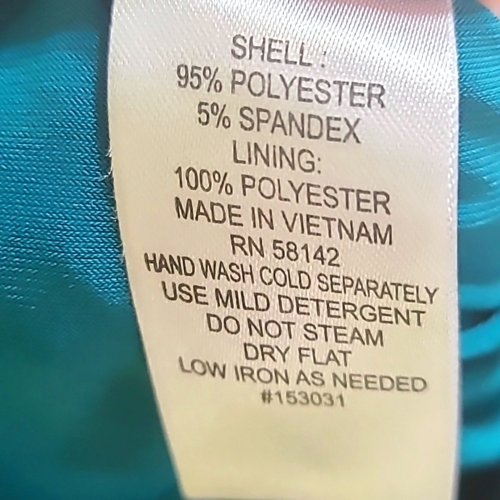 London Style White, Teal, Black Colorblock Maxi-Dress, Halter Neckline Sz Medium - Picture 12 of 12